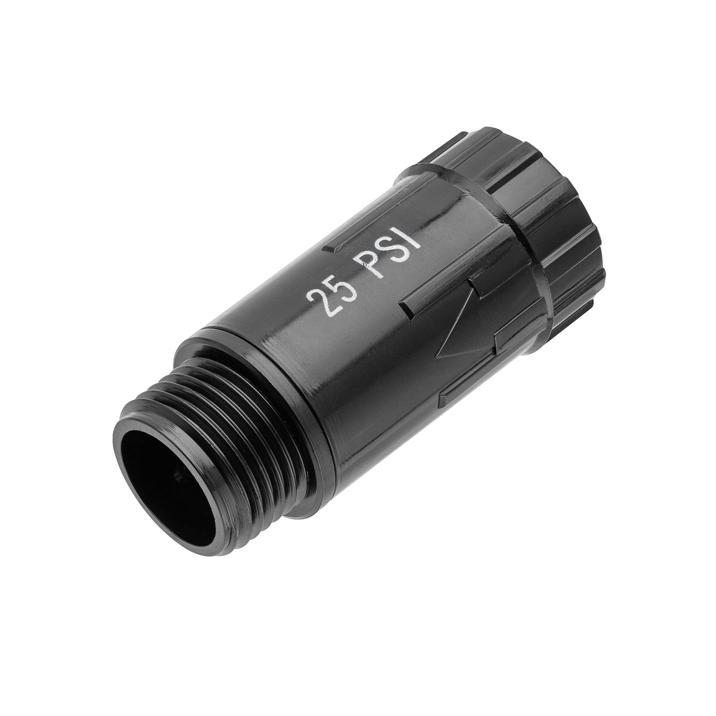 3/4 in FHT 25 PSI pressure regulator for drip irrigation, black plastic body on Tampa Home & Garden Store