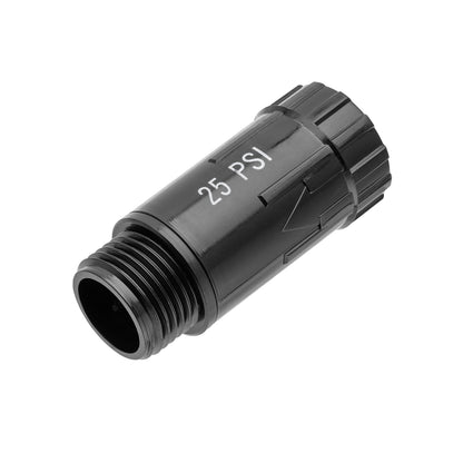 3/4 in FHT 25 PSI pressure regulator for drip irrigation, black plastic body on Tampa Home & Garden Store