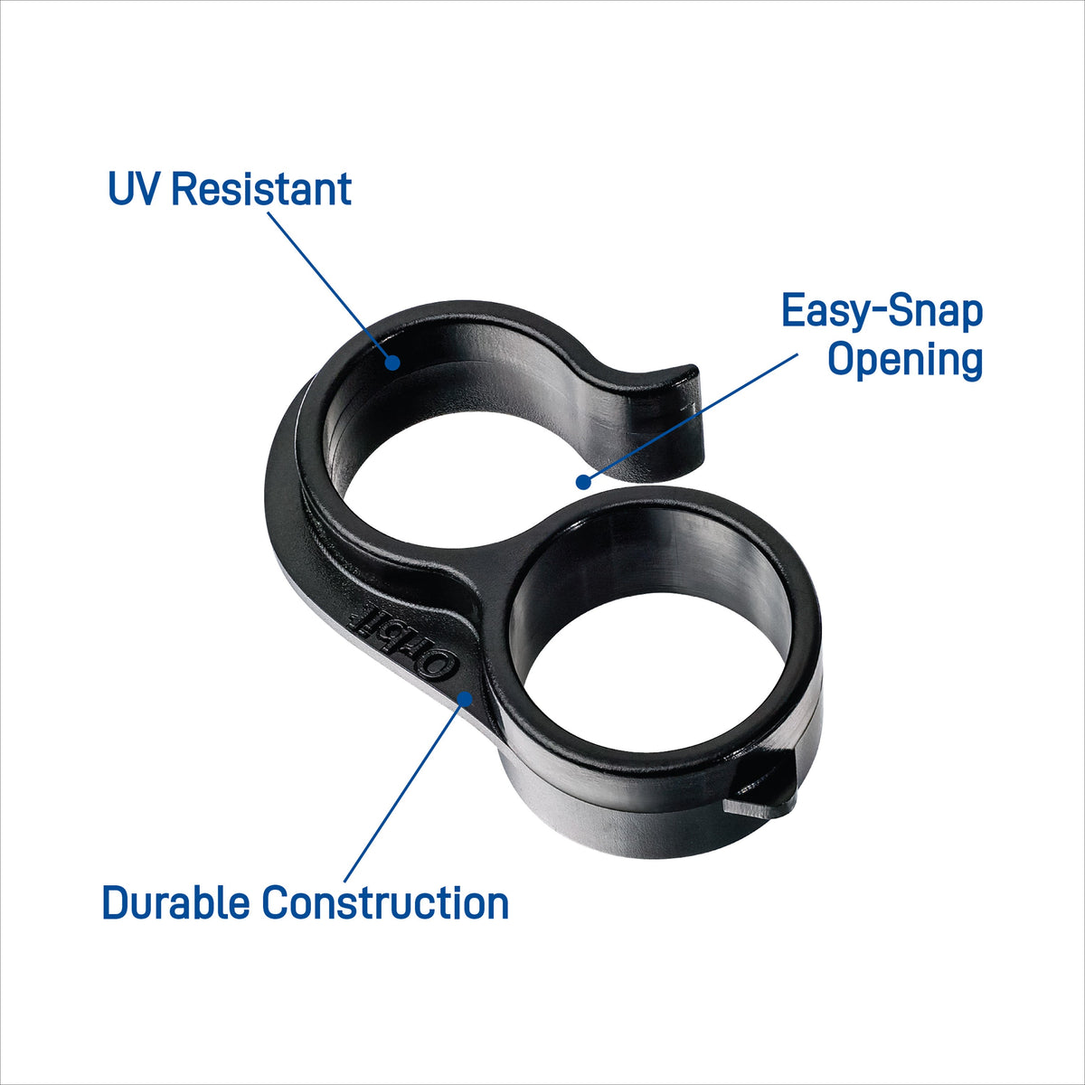 Orbit Irrigation 1/2in drip figure-8 end fitting black plastic UV resistant on Tampa Home & Garden Store