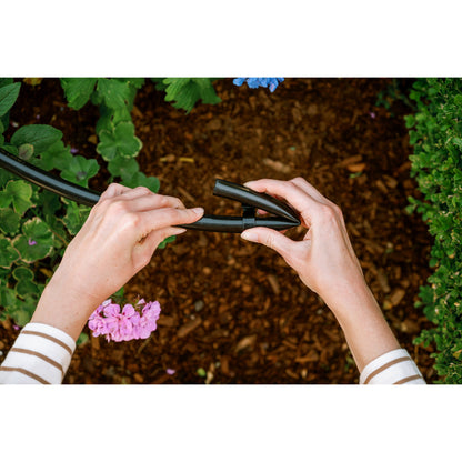 1/2 in drip figure-8 end fitting Orbit Irrigation, black plastic tubing connector on Tampa Home & Garden Store