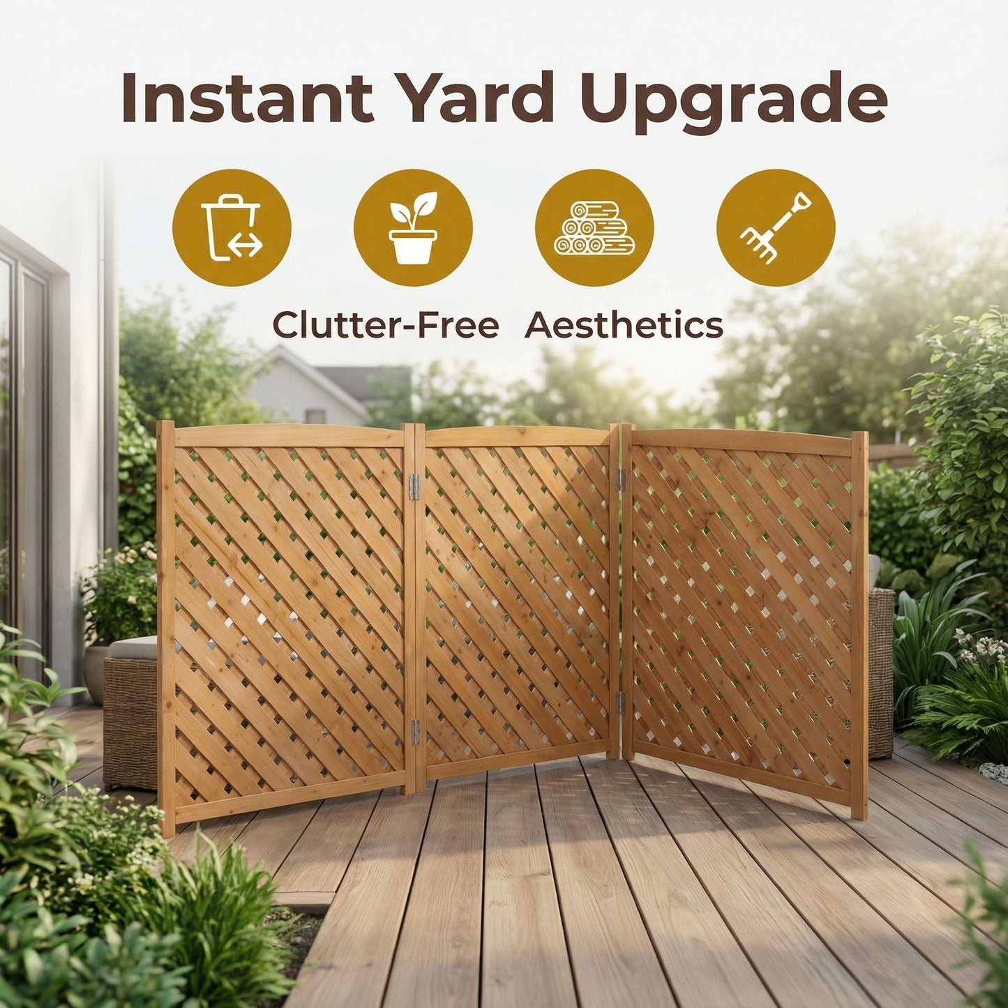 Outdoor 3 Panel Air Conditioner Screen For Patios