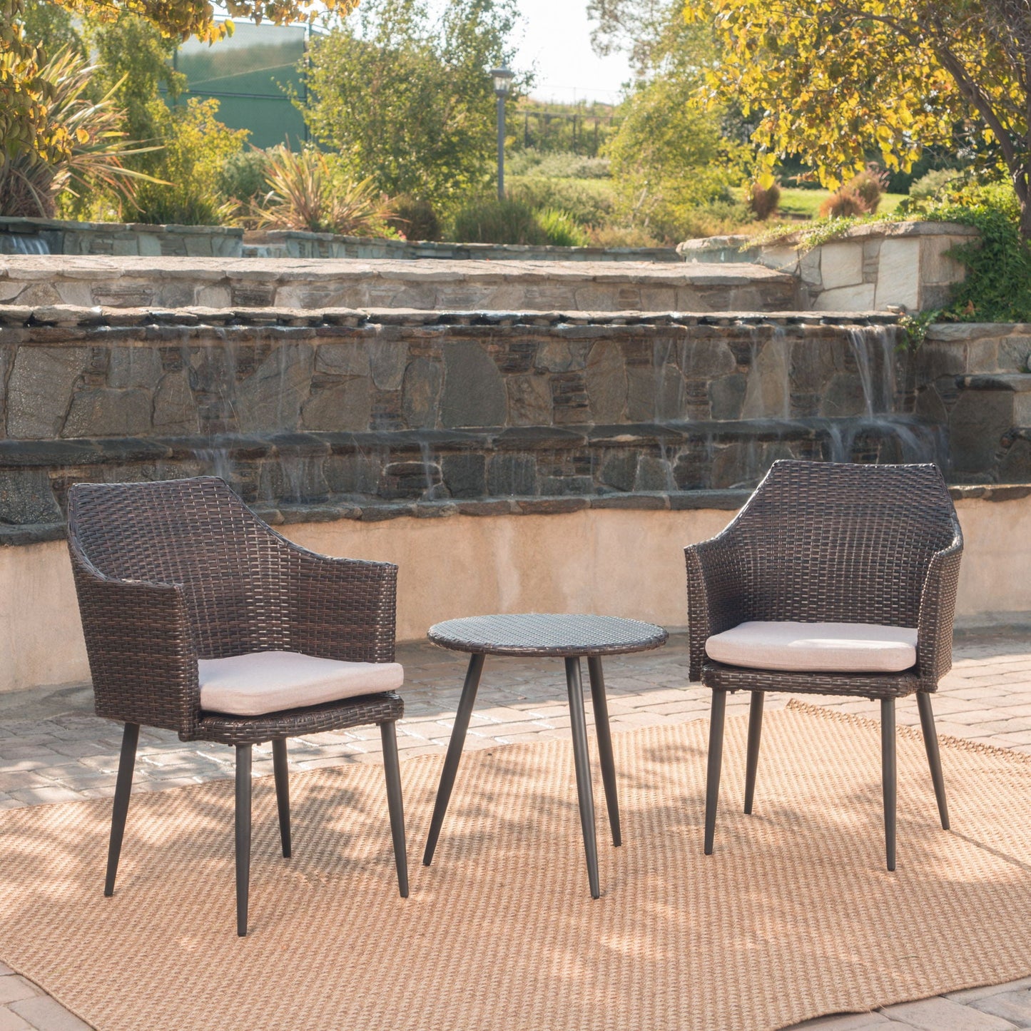 Kenneth 3 Piece Chat Set and Rattan Chairs