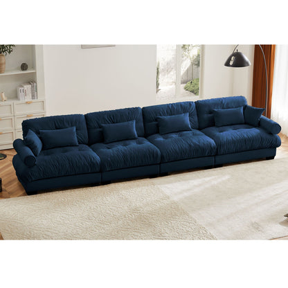 Super Comfort Oversized Modular Sectional Sofa navy blue fabric by HouseOfZazla stationary on Tampa Home & Garden Store