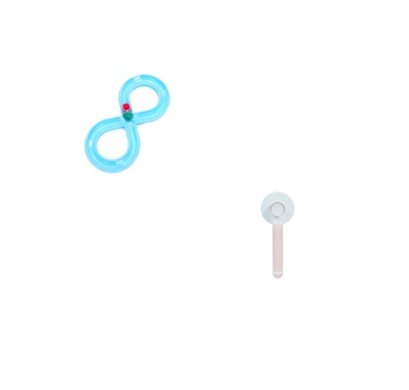 Cat toy turntable set with blue double-loop tunnel and white wand, 2 items on Tampa Home & Garden Store