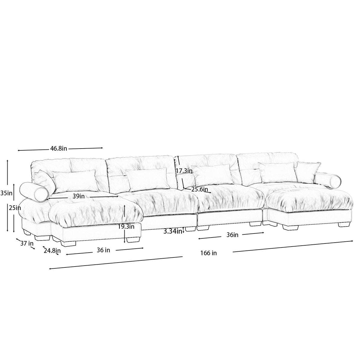 Super Comfort modular sectional sofa with movable ottoman, HouseOfZazla 2pc living room set on Tampa Home & Garden Store