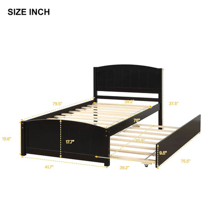 Platform Bed and Headboard With Footboard Slats