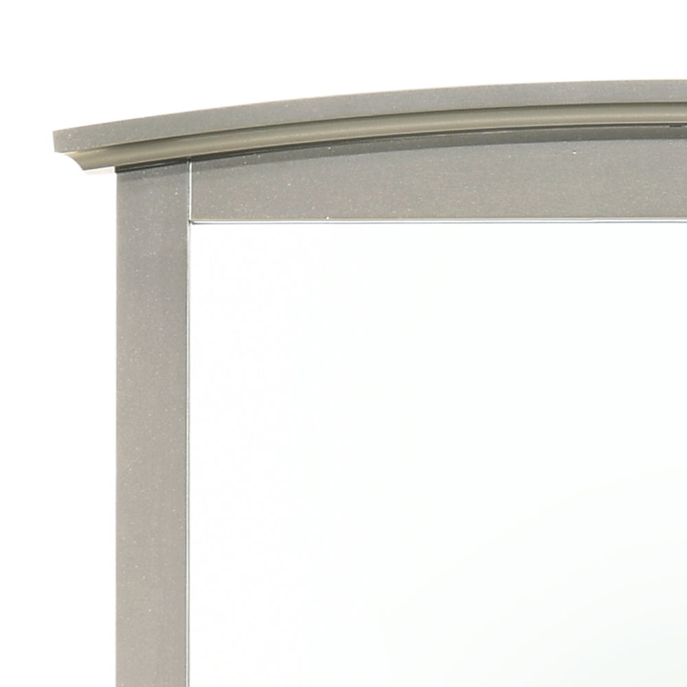 Elegant modern farmhouse wall mirror pearl silver curved top edge HouseOfZazla on Tampa Home & Garden Store