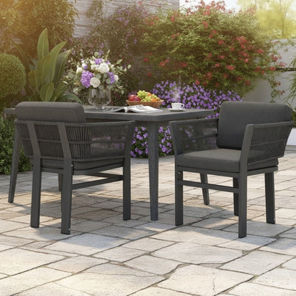 Durable Aluminum Outdoor Dining Chairs Set of Two