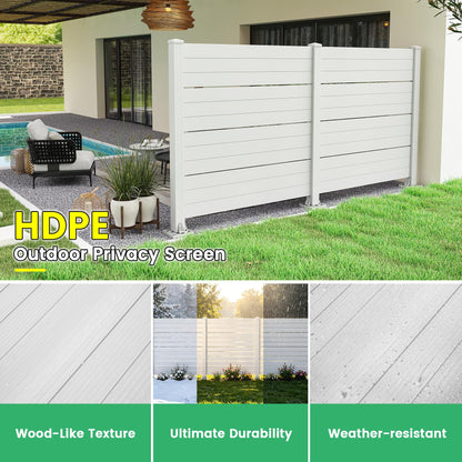 Two Panel Vinyl Outdoor Privacy Screen For Patio