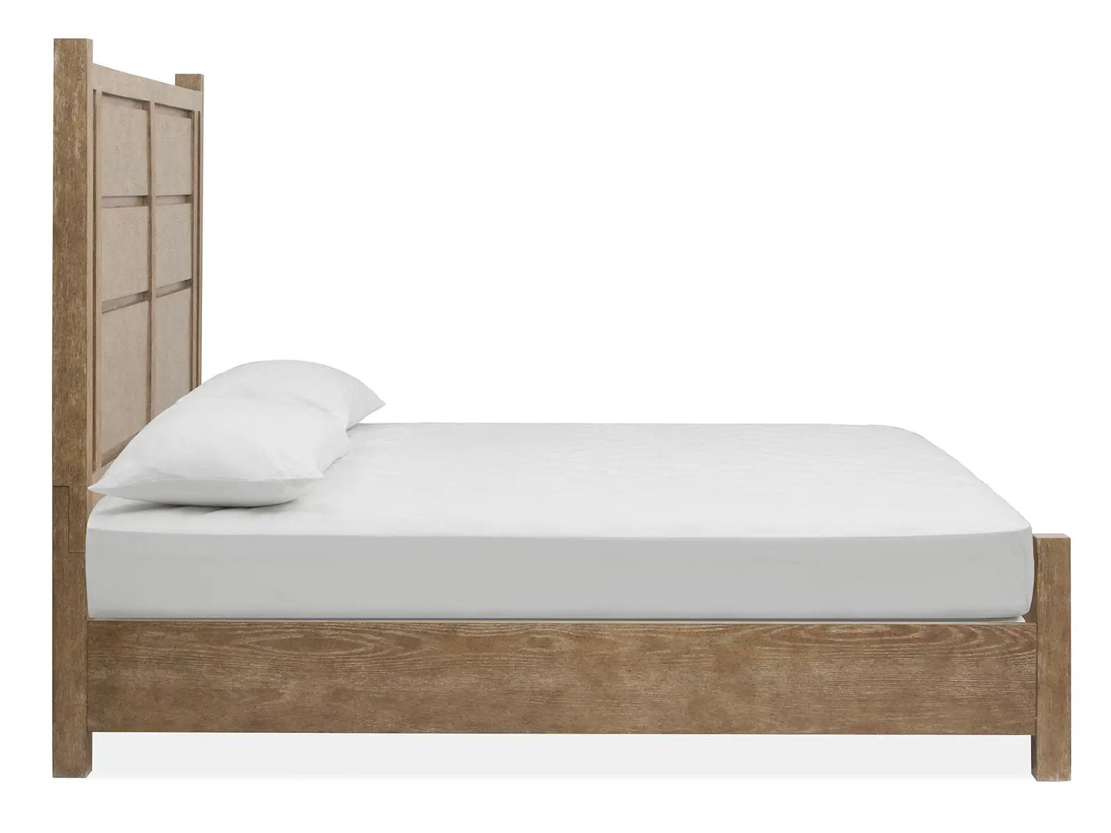 Plum Creek Panel Bed by Unique Piece Furniture in natural wood with tall paneled headboard on Tampa Home & Garden Store