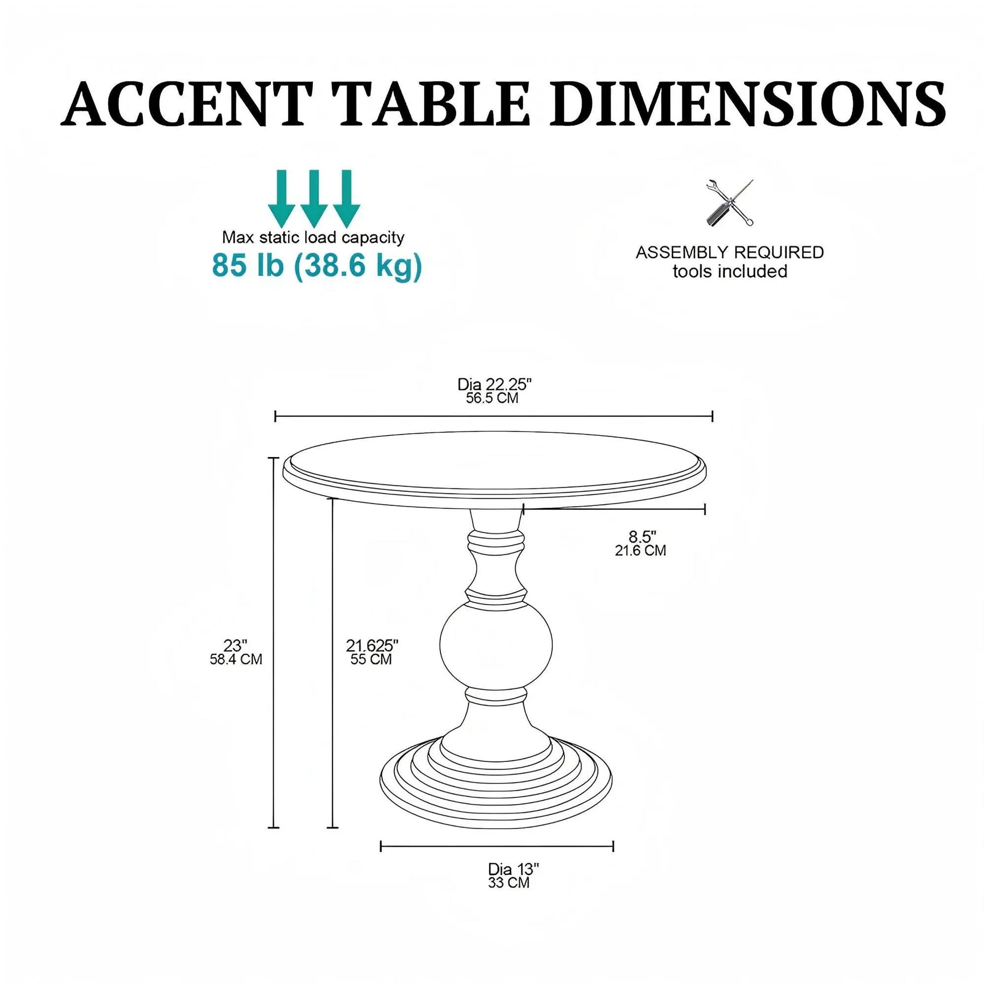 Table With Reclaimed Natural round accent table with pedestal base, diameter 22.25 in, height 23 in Unique Piece Furniture on Tampa Home & Garden Store