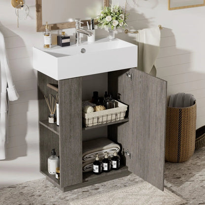 Bathroom Vanity With Sink, Freestanding Cabinet