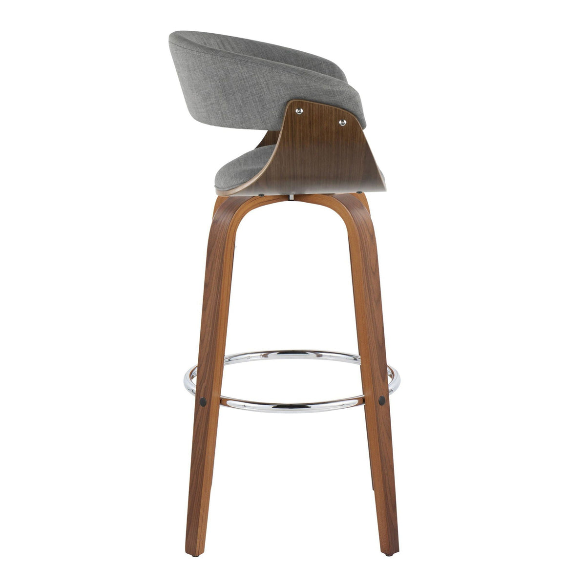 Barstool set of 2 Vintage Mod midcentury fixed-height grey stools on wood frames by HouseOfZazla on Tampa Home & Garden Store