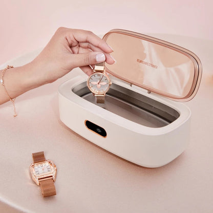 Ultrasonic Cleaner Jewelry Glasses Ultrasonic Cleaning Machine 45KHz High Frequency Vibration Bath Washer for Watch Makeup Brush