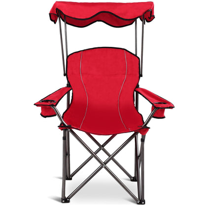 Portable GemGear folding beach canopy chair red with cup holders on Tampa Home & Garden Store
