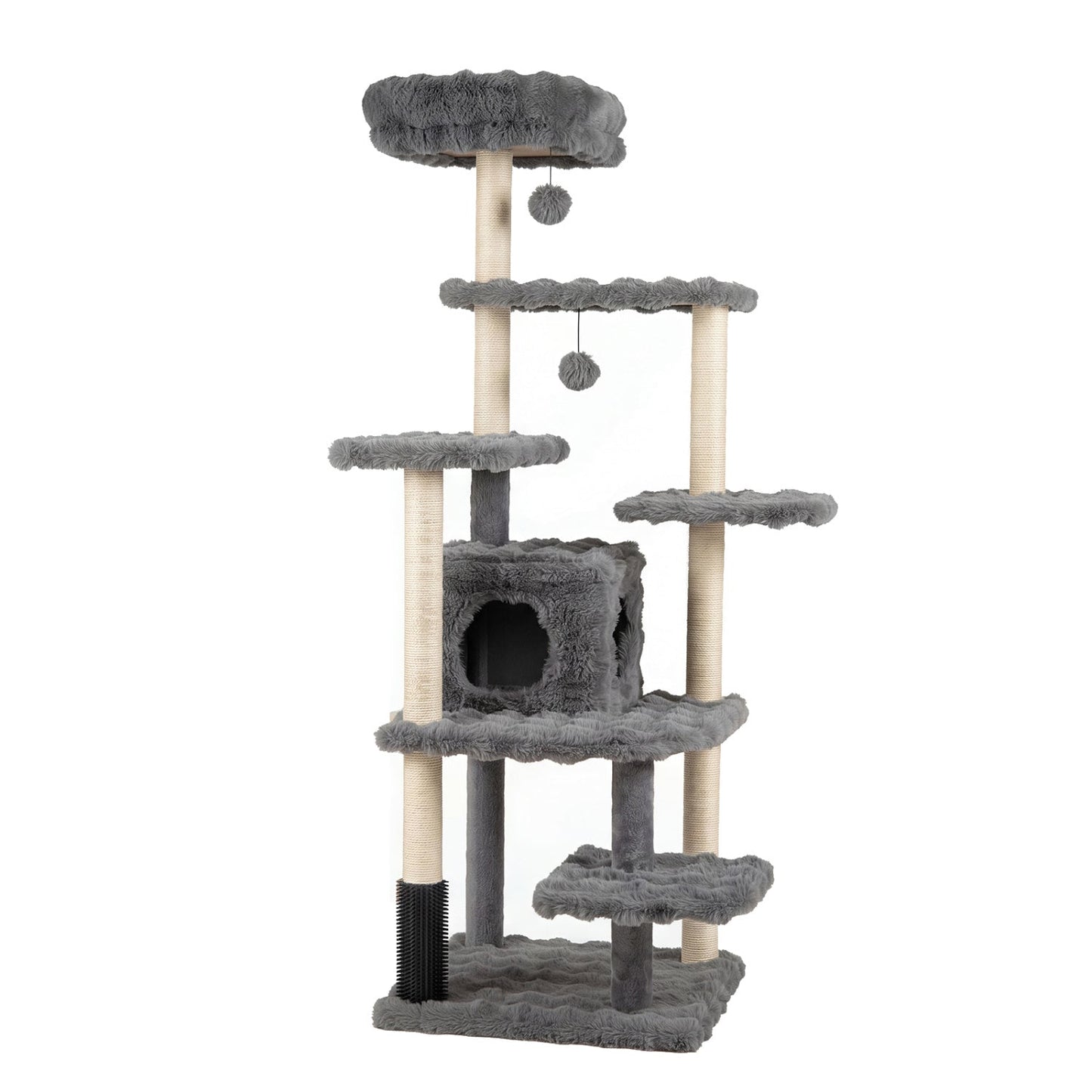 Multi-Level Cat Tree 67in with Condo & Perch by DirectDeals; beige sisal posts, plush pads on Tampa Home & Garden Store
