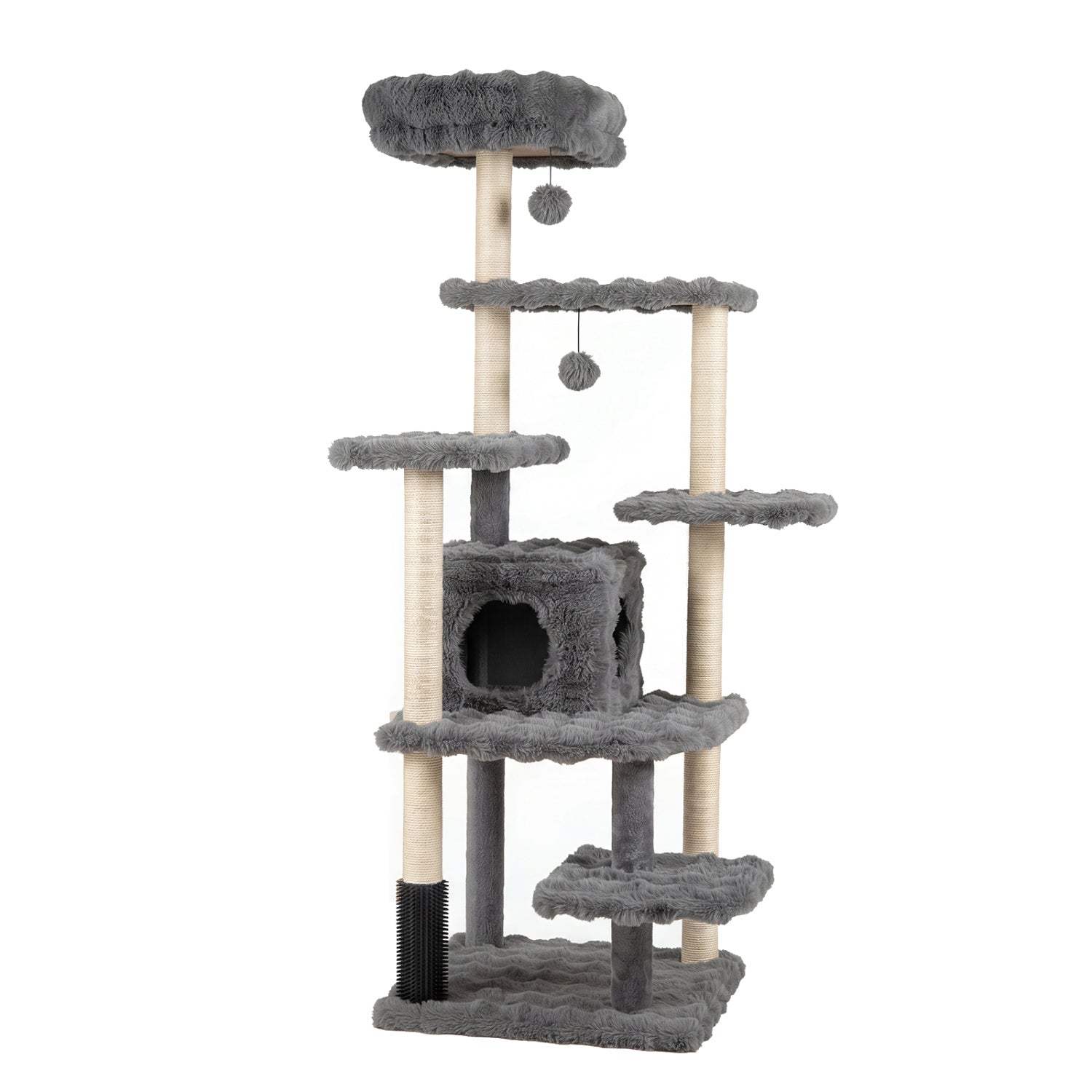 Multi-Level Cat Tree 67in with Condo & Perch by DirectDeals; beige sisal posts, plush pads on Tampa Home & Garden Store