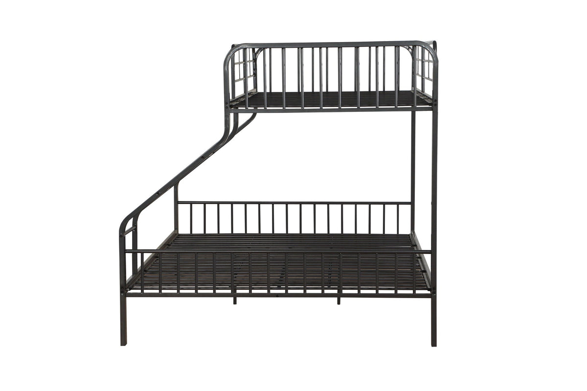 Caius Twin Long Queen Modern Bunk Bed Gunmetal