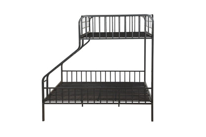 Caius Twin Long Queen Modern Bunk Bed Gunmetal