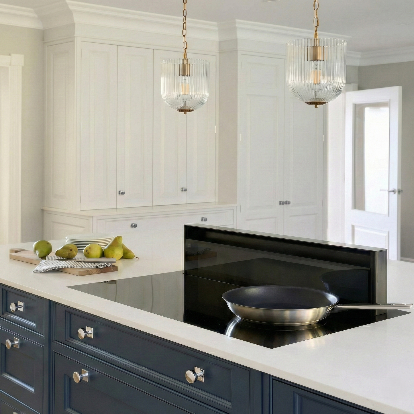 Garnet Pendant Lamp - Coarse, ribbed glass pendants with brass hardware HouseOfZazla on Tampa Home & Garden Store