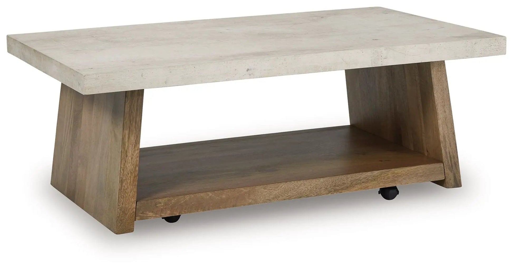 Brendalhouse Cocktail Table by Unique Piece Furniture with concrete top and wood legs on Tampa Home & Garden Store