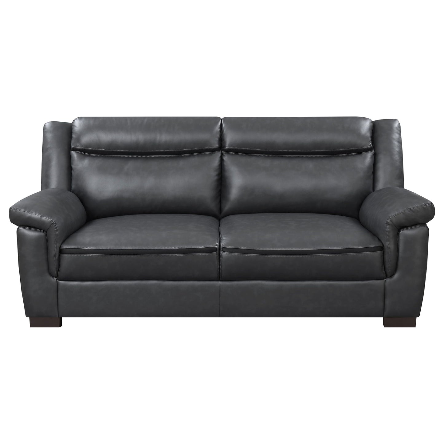 Contemporary Gray Sofa with Leatherette Finish