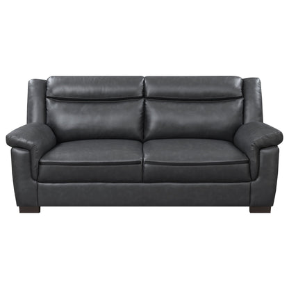 Contemporary Gray Sofa with Leatherette Finish