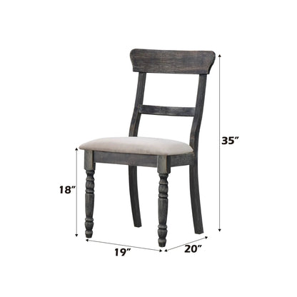 Leventis Side Chair set of 2 light brown with upholstered seat on dark wood frame on Tampa Store on Tampa Home & Garden Store