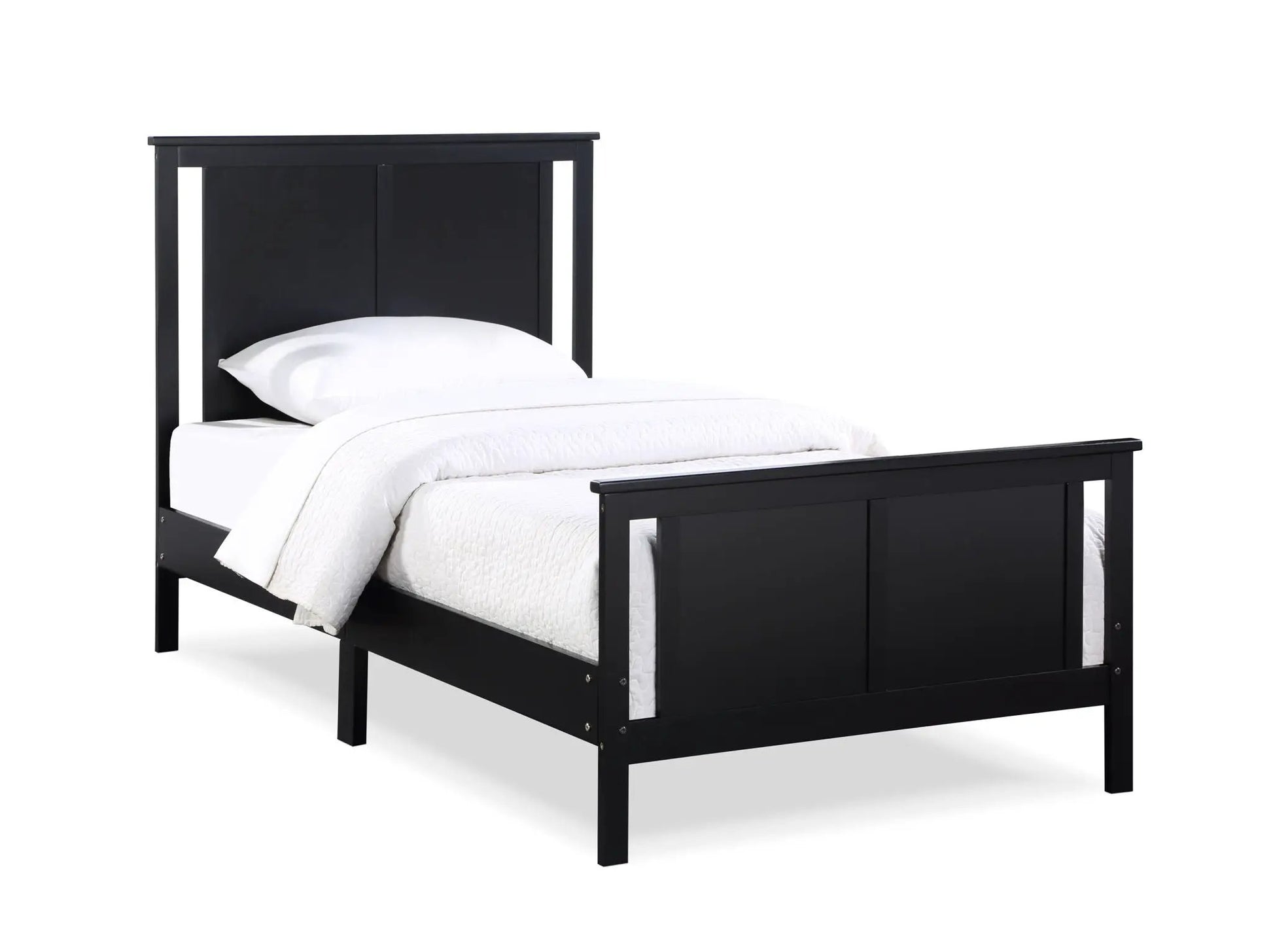 Connelly panel bed in black finish by Unique Piece Furniture, with headboard and footboard on Tampa Home & Garden Store