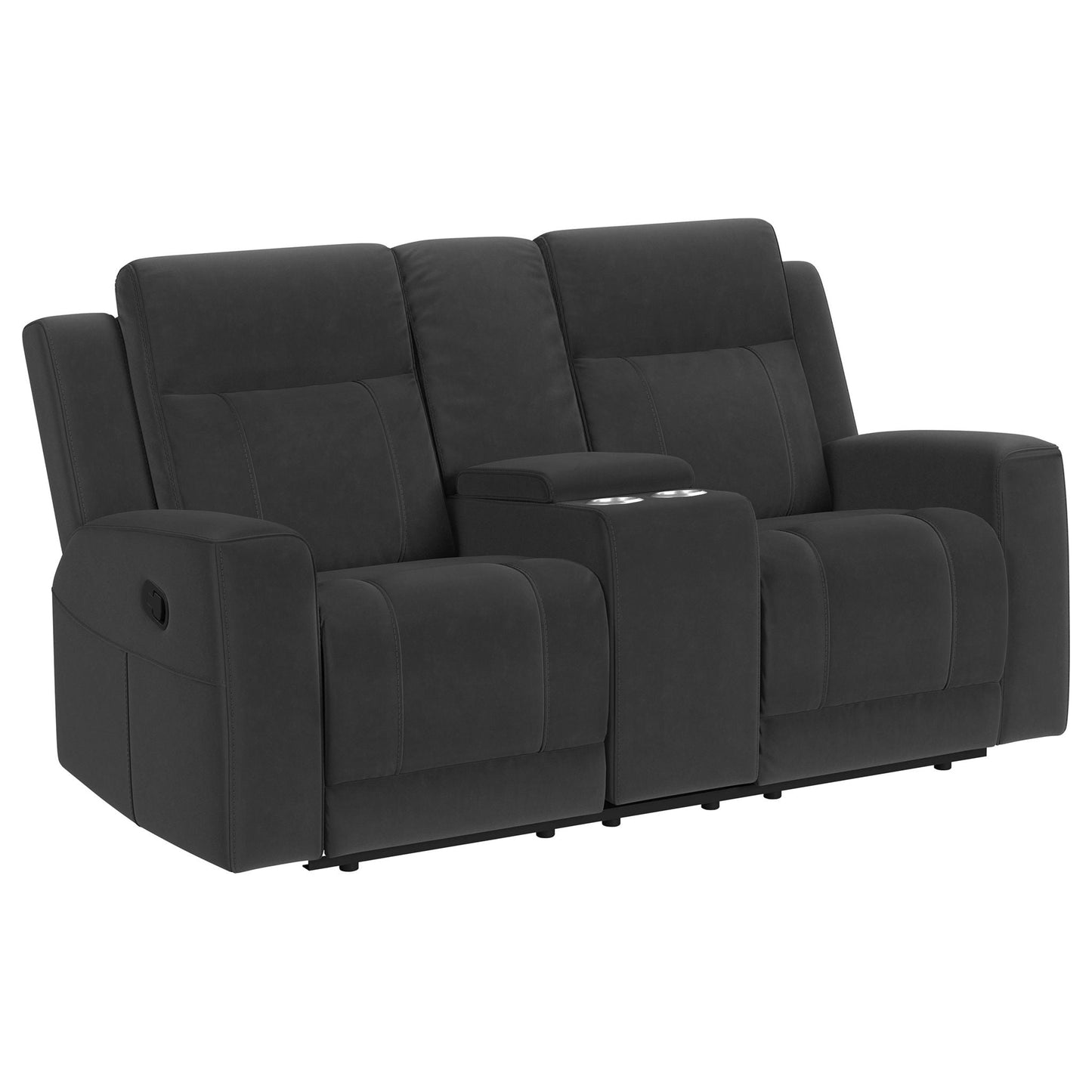 Slater 2-piece reclining sofa set, manual recline, black faux-leather by HouseOfZazla on Tampa Home & Garden Store