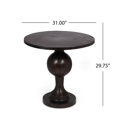 Round dark wood dining table with pedestal base from HouseOfZazla, 3-piece dining set on Tampa Home & Garden Store