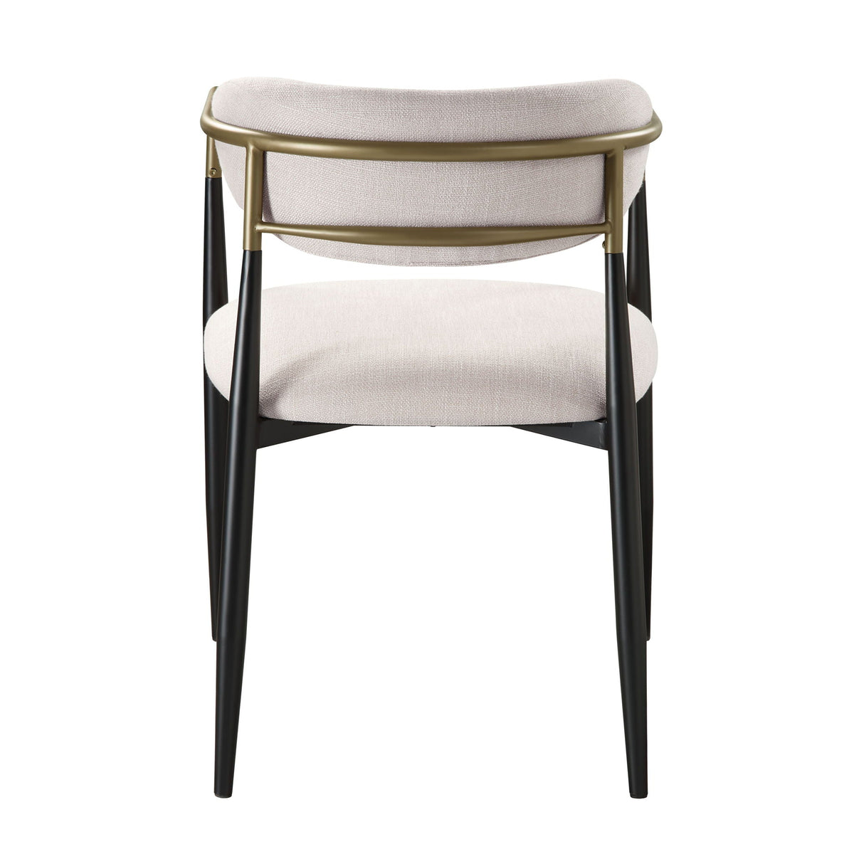 Black Contemporary Chair Set with gold metal frame and beige fabric, 2 chairs on Tampa Home & Garden Store