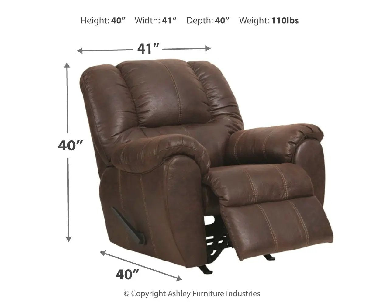 McGann Rocker Recliner brown leather by Unique Piece Furniture rocker chair on Tampa Home & Garden Store