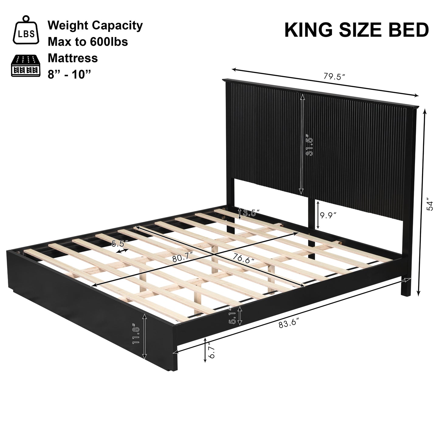 King Size Solid Wood Bed Frame and Comfort