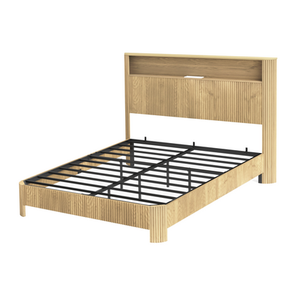 Queen Modern Bed Frame and Charging Station