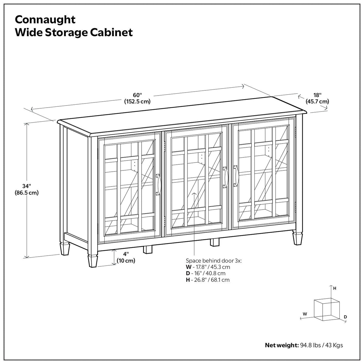 Traditional Buffet Cabinet with Adjustable Shelves in Black/White/Dark Brown by HouseOfZazla on Tampa Home & Garden Store