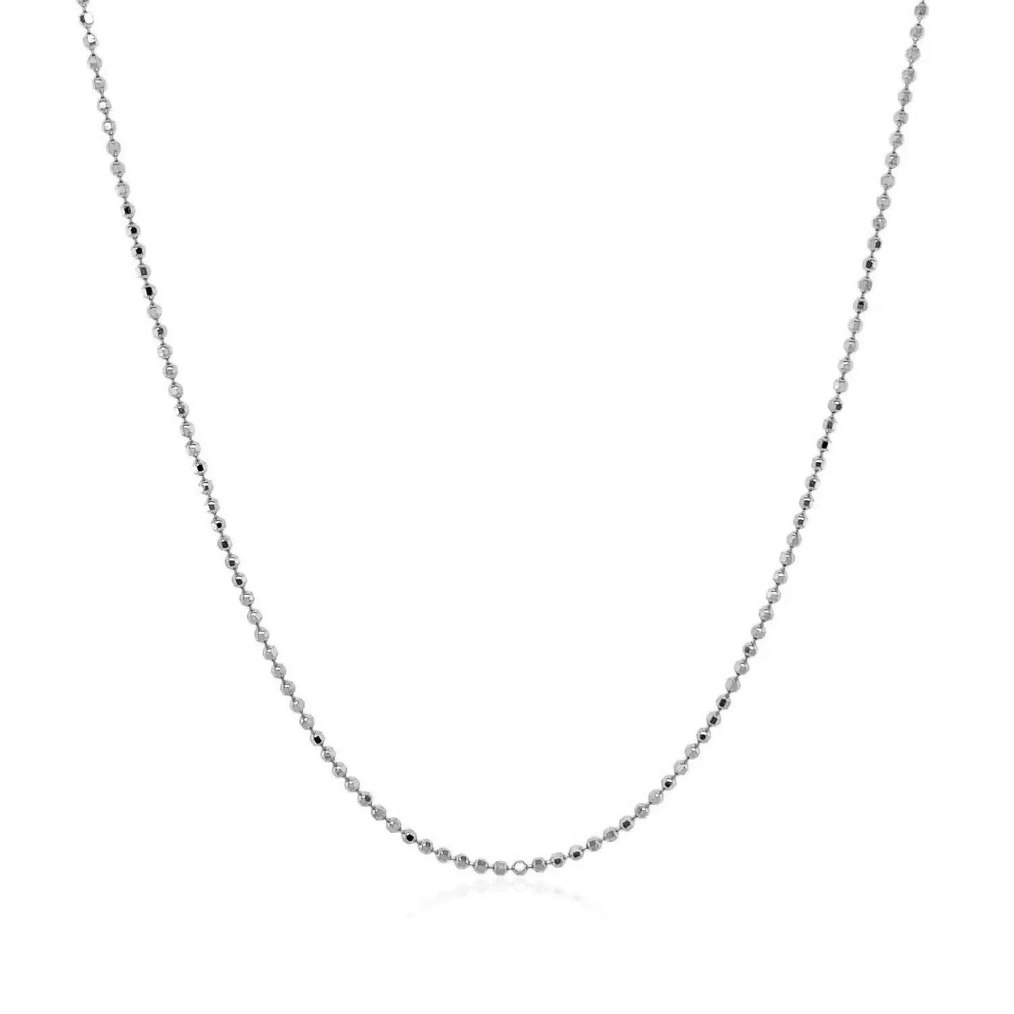 14k white gold diamond-cut bead chain necklace 1.0mm Bids.com on Tampa Home & Garden Store