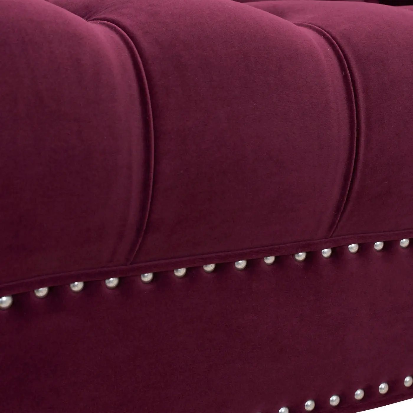 La Rosa Chesterfield tufted sofa burgundy velvet nailhead trim by Unique Piece Furniture on Tampa Home & Garden Store