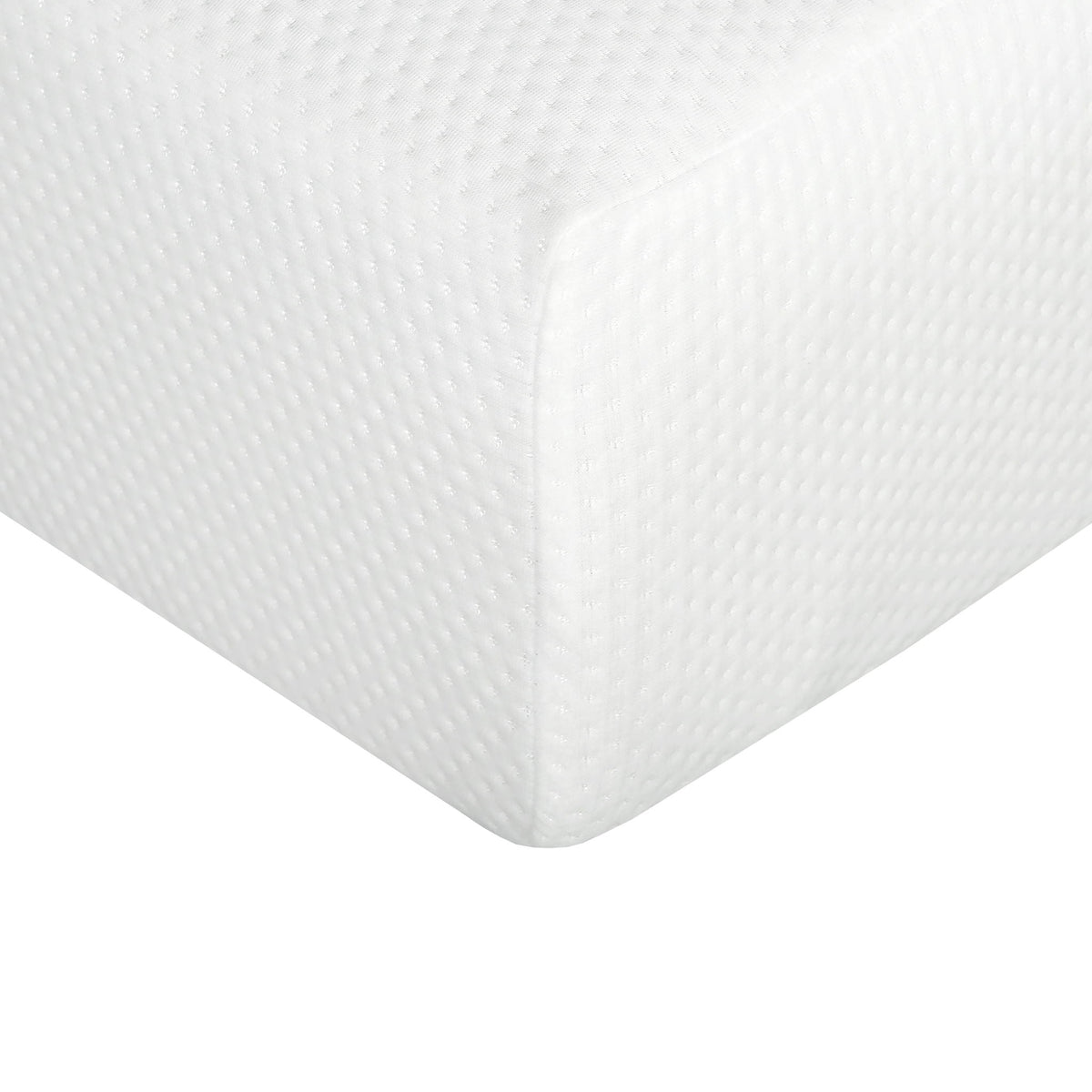 8-inch Plush Gel Memory Foam Mattress Aloe Vera Cover HouseOfZazla fabric close-up in white on Tampa Home & Garden Store