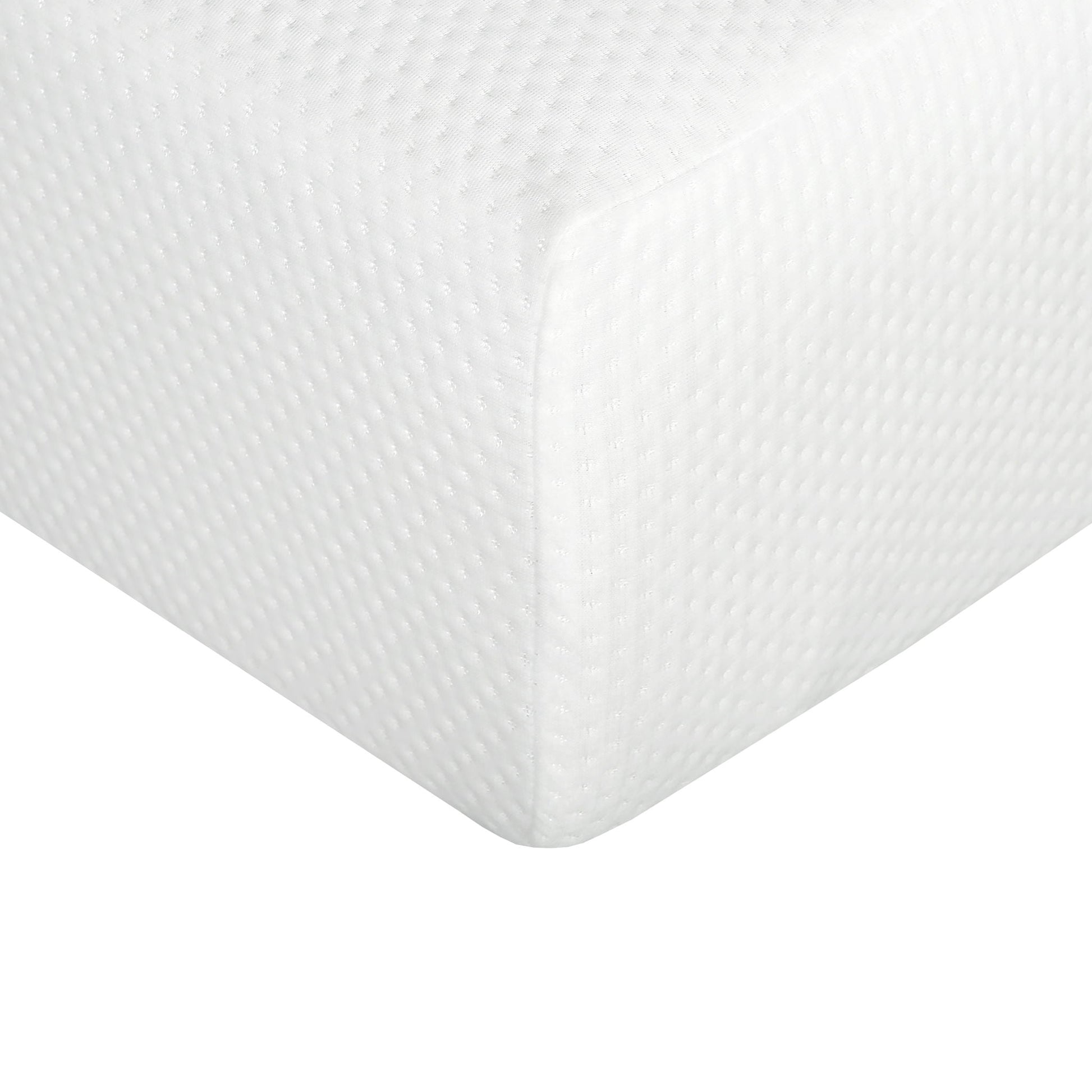 8-inch Plush Gel Memory Foam Mattress Aloe Vera Cover HouseOfZazla fabric close-up in white on Tampa Home & Garden Store