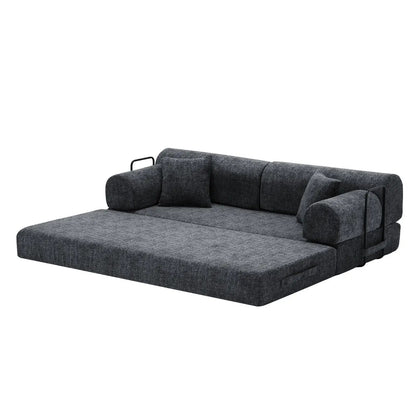 Modern 2-tone fabric sleeper sofa by Unique Piece Furniture in charcoal with metal arms on Tampa Home & Garden Store
