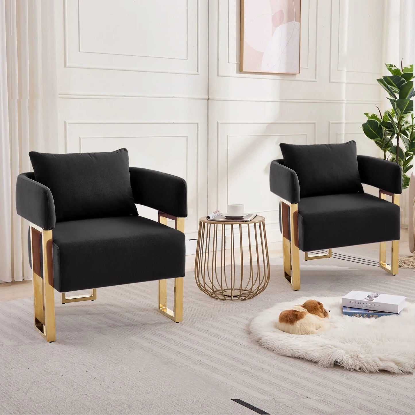 Modern Classic Teddy Fleece Chair with Metal Foot