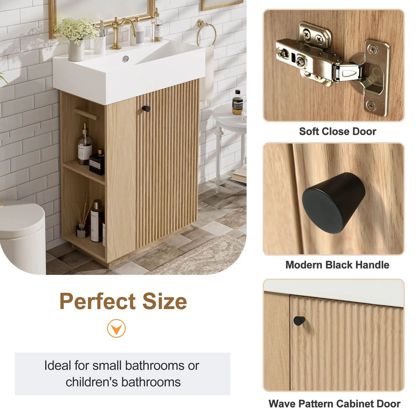 Bathroom Vanity With Sink, Freestanding Cabinet