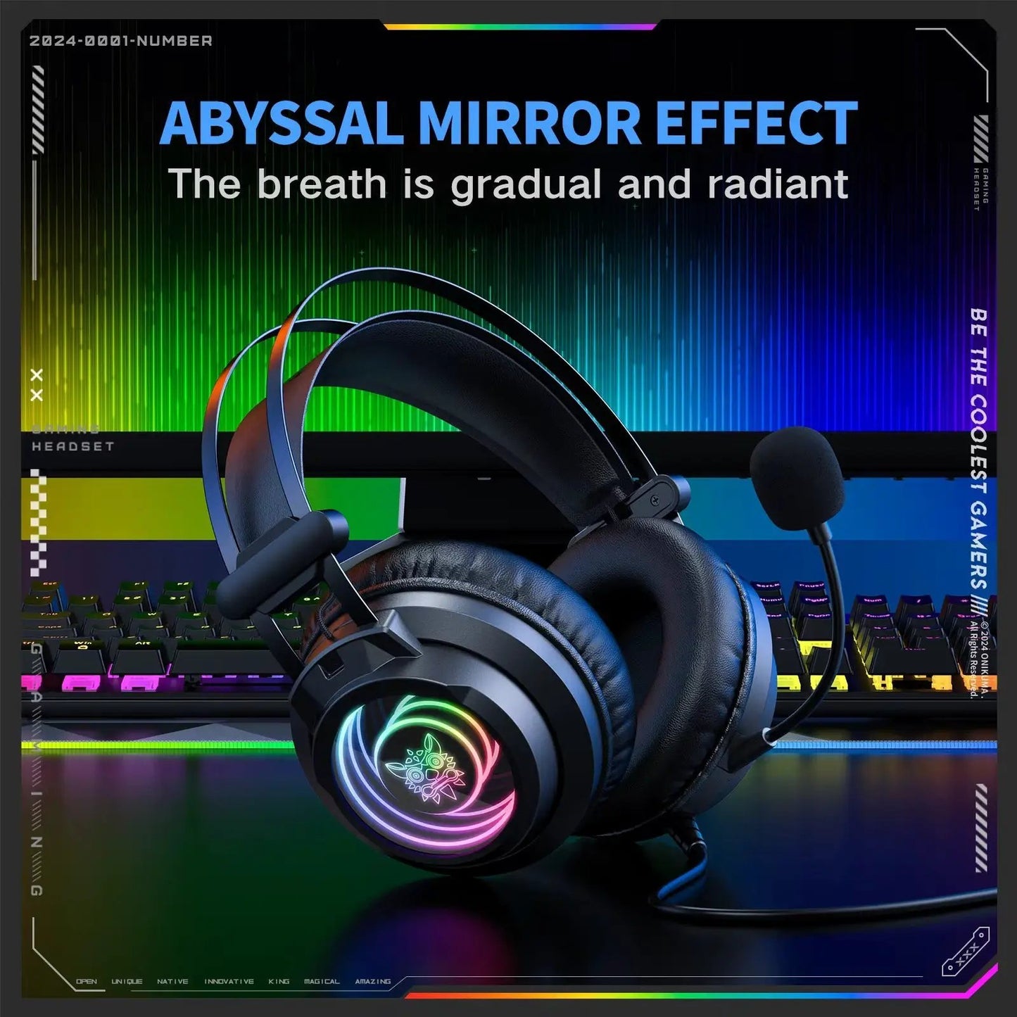 Headphones FLIPSTYLEZLLC gaming headset with RGB-lit ear cups and boom mic on Tampa Home & Garden Store