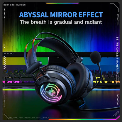 Headphones FLIPSTYLEZLLC gaming headset with RGB-lit ear cups and boom mic on Tampa Home & Garden Store
