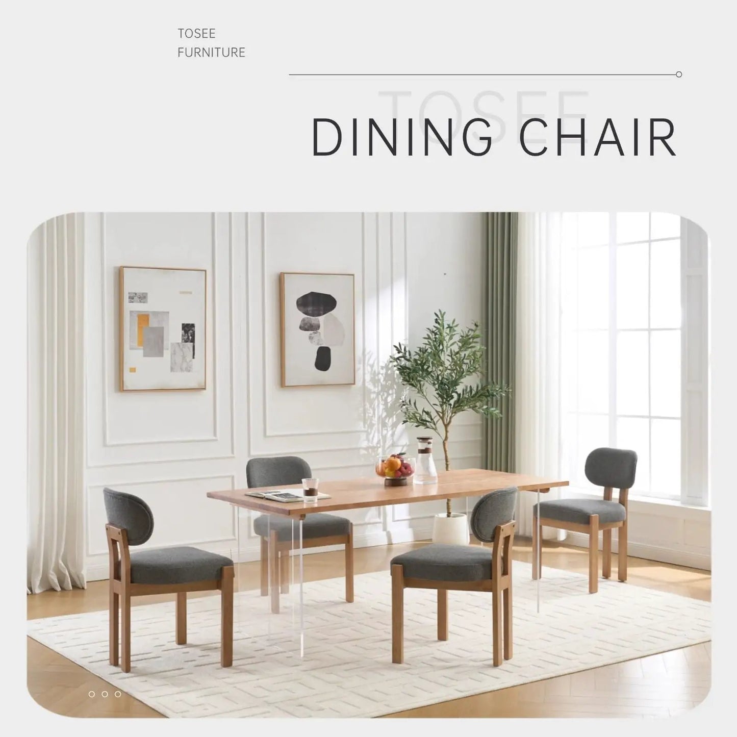 Dining chairs gray upholstery by Unique Piece Furniture set of 2 on Tampa Home & Garden Store