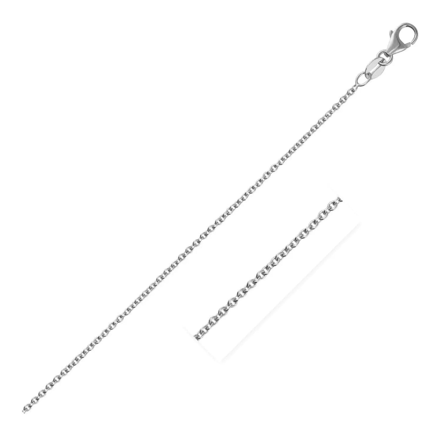 Two 14k white gold round cable link chain necklaces 1.5mm with lobster clasps by Bids.com on Tampa Home & Garden Store