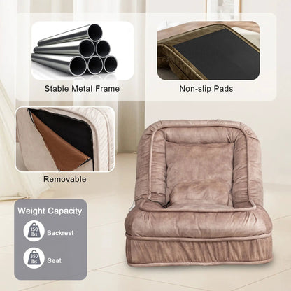 Upholstered Dog Bed and Pets Bean Bag Sofa Pillow