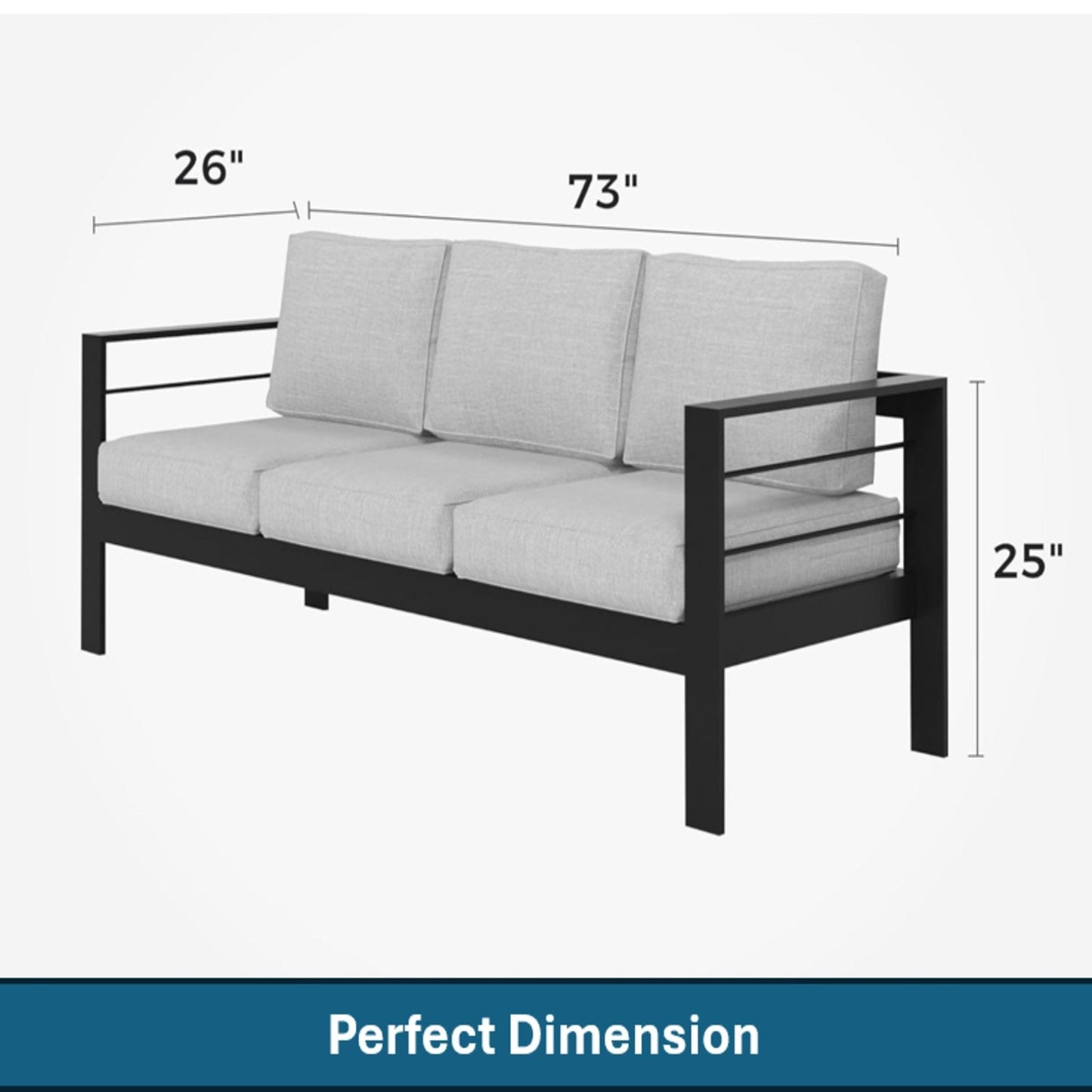 Three Seat Outdoor Sofa and Thick Cushions