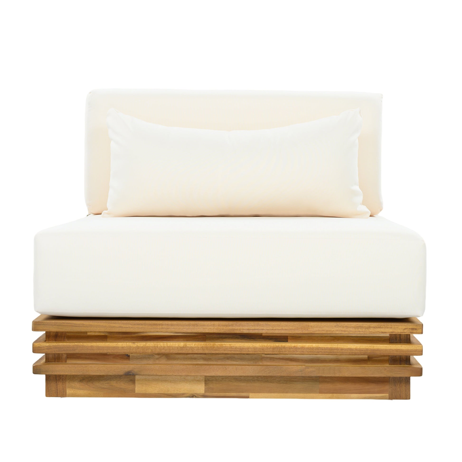 Oversized outdoor 3-piece chat set with two club chairs and side table, white cushions on Tampa Home & Garden Store